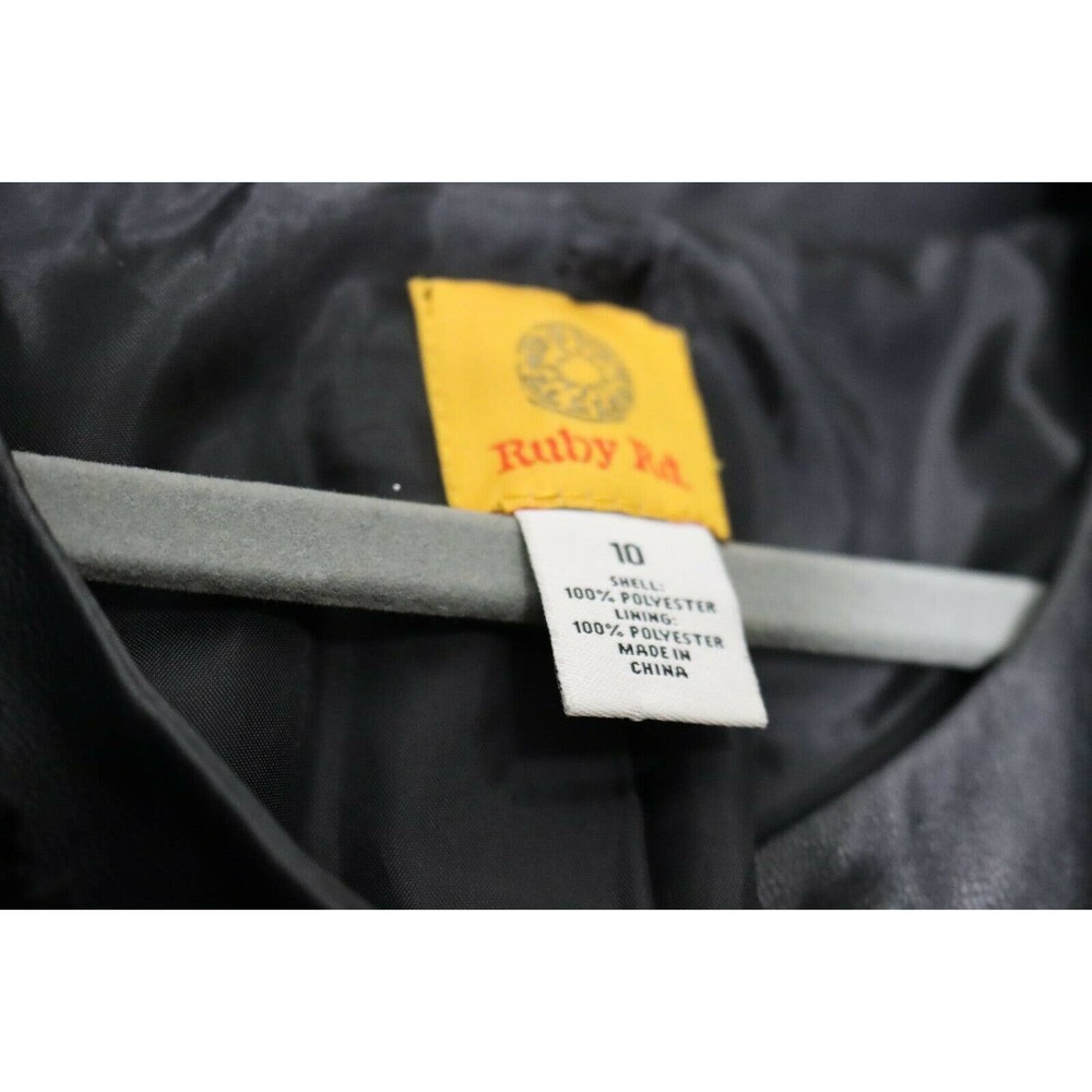 Ruby Rd. Fuzzy Black Jacket Sweater With Silver B… - image 4